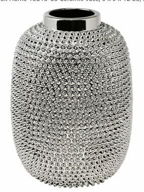 Sagebrook Textured Silver Ceramic Vase